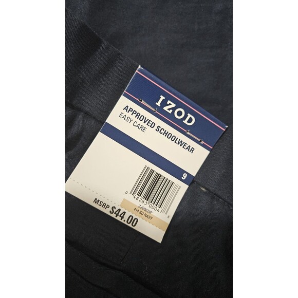 NWT IZOD School Uniform Pants Girls Size 9 Navy Skinny Stretch Fit Pants - Picture 3 of 9